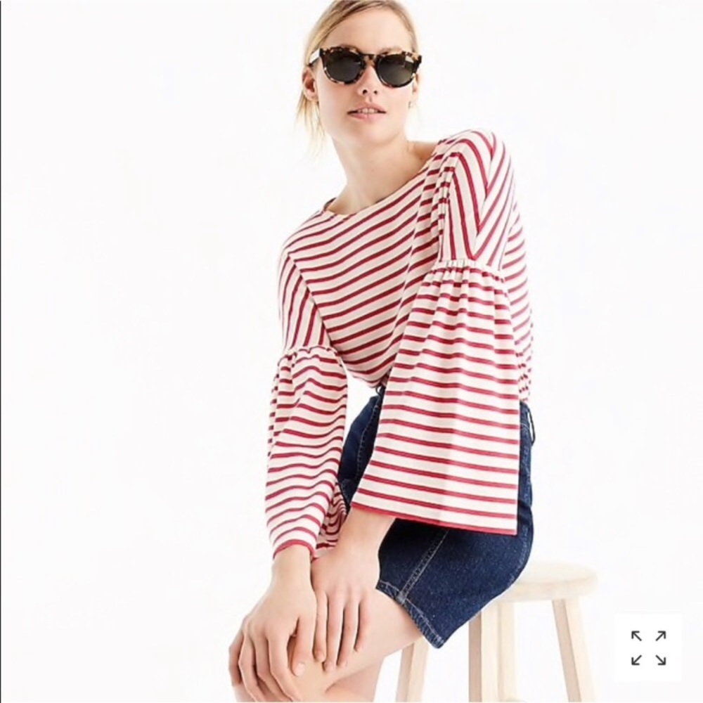 J. Crew Striped Bell Sleeve Tee